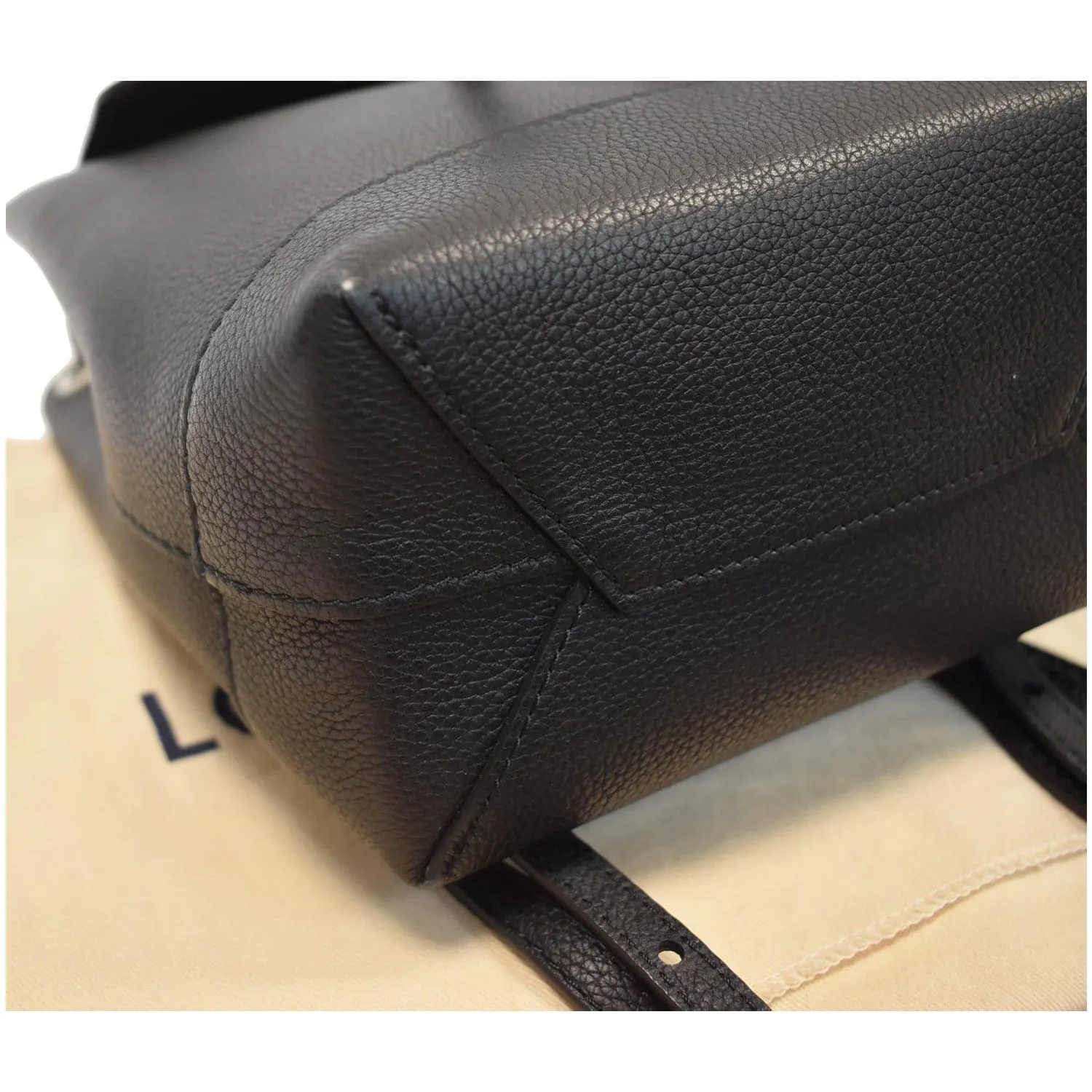 LOUIS VUITTON Lockme Calfskin Leather Backpack Bag Black