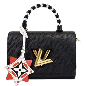 LOUIS VUITTON LV Crafty Twist MM Grained Epi Shoulder Bag Black