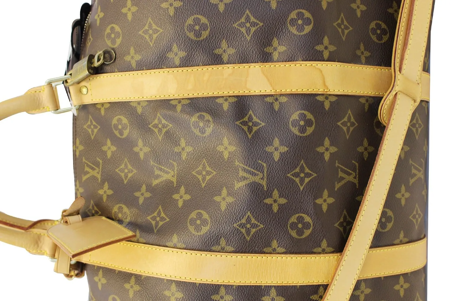LOUIS VUITTON Monogram Canvas Brown Keepall 60 Bandouliere Travel Bag
