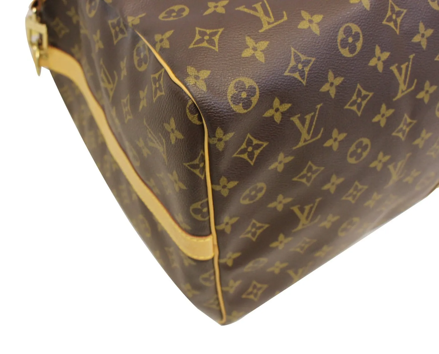 LOUIS VUITTON Monogram Canvas Brown Keepall 60 Bandouliere Travel Bag