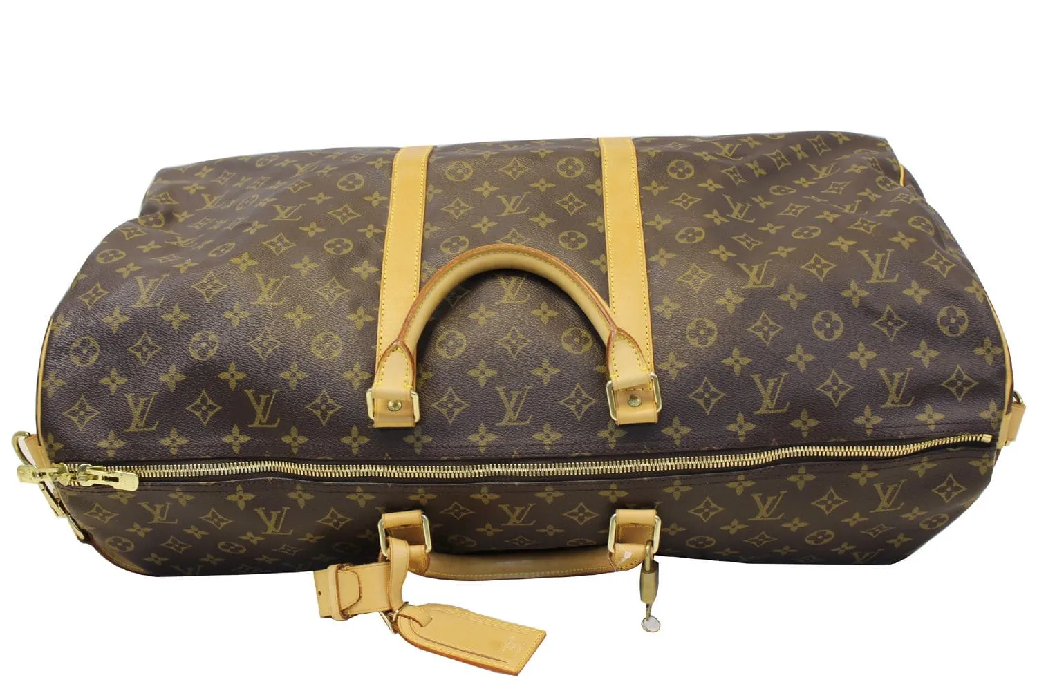 LOUIS VUITTON Monogram Canvas Brown Keepall 60 Bandouliere Travel Bag