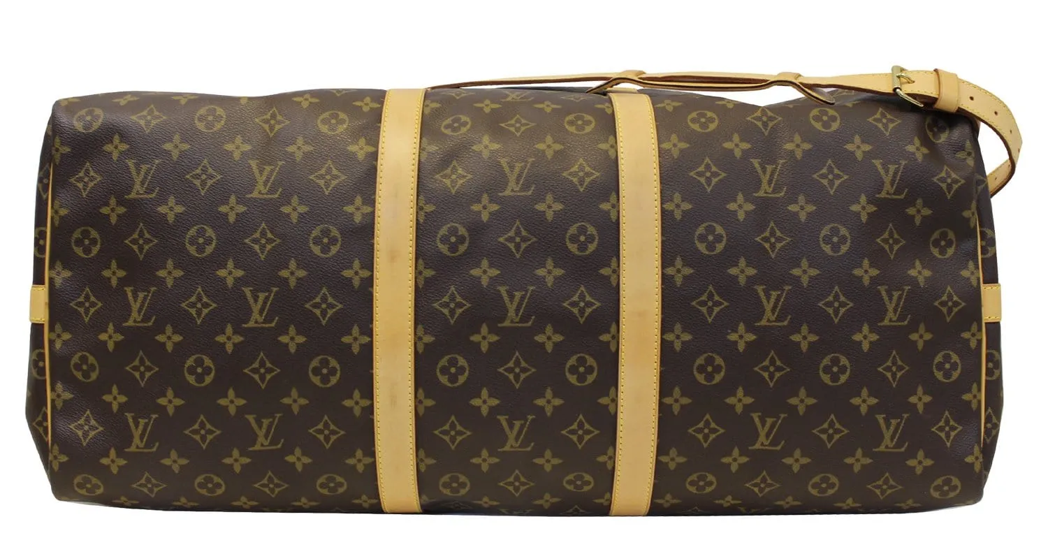 LOUIS VUITTON Monogram Canvas Brown Keepall 60 Bandouliere Travel Bag