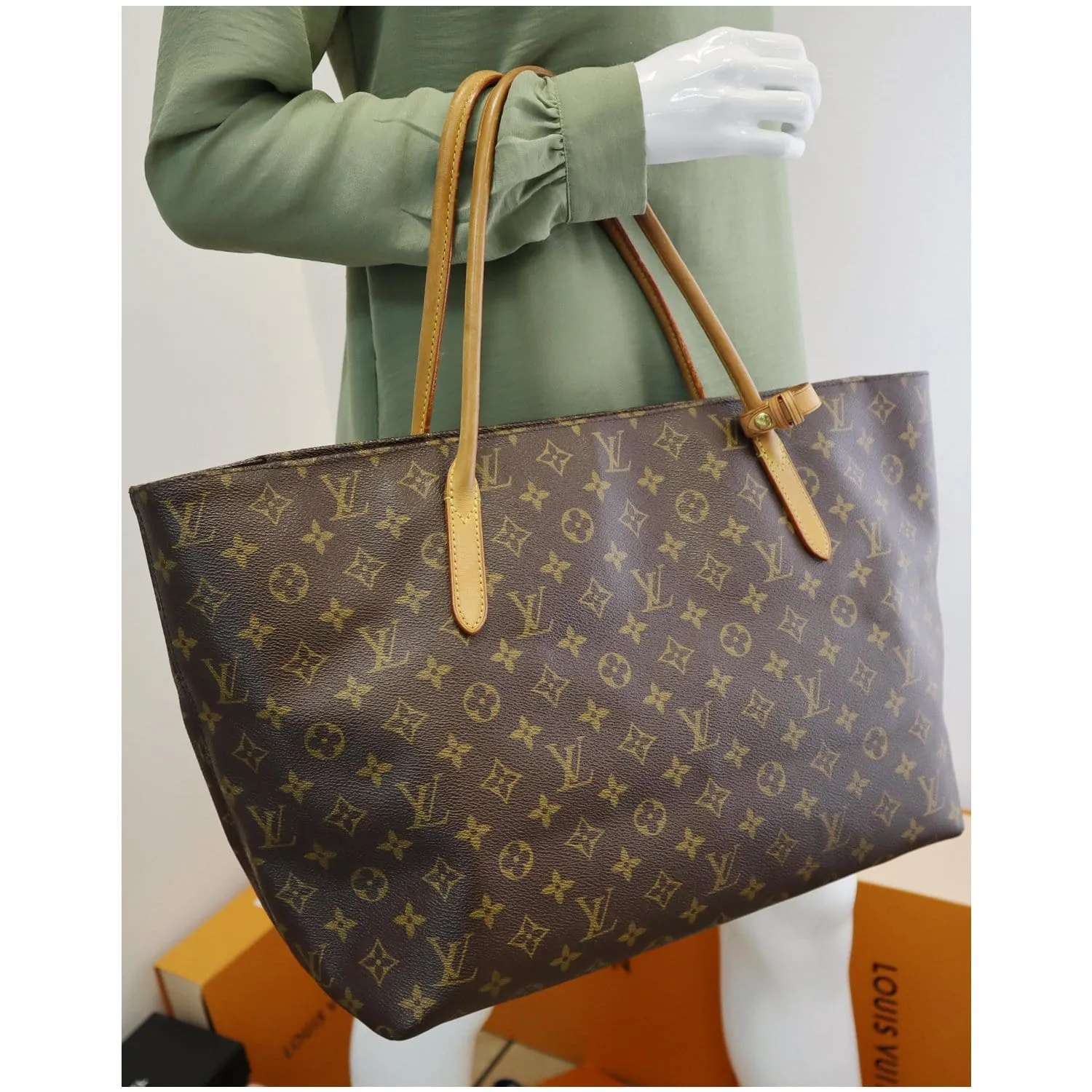 LOUIS VUITTON Monogram Canvas Raspail MM Shoulder Bag Brown