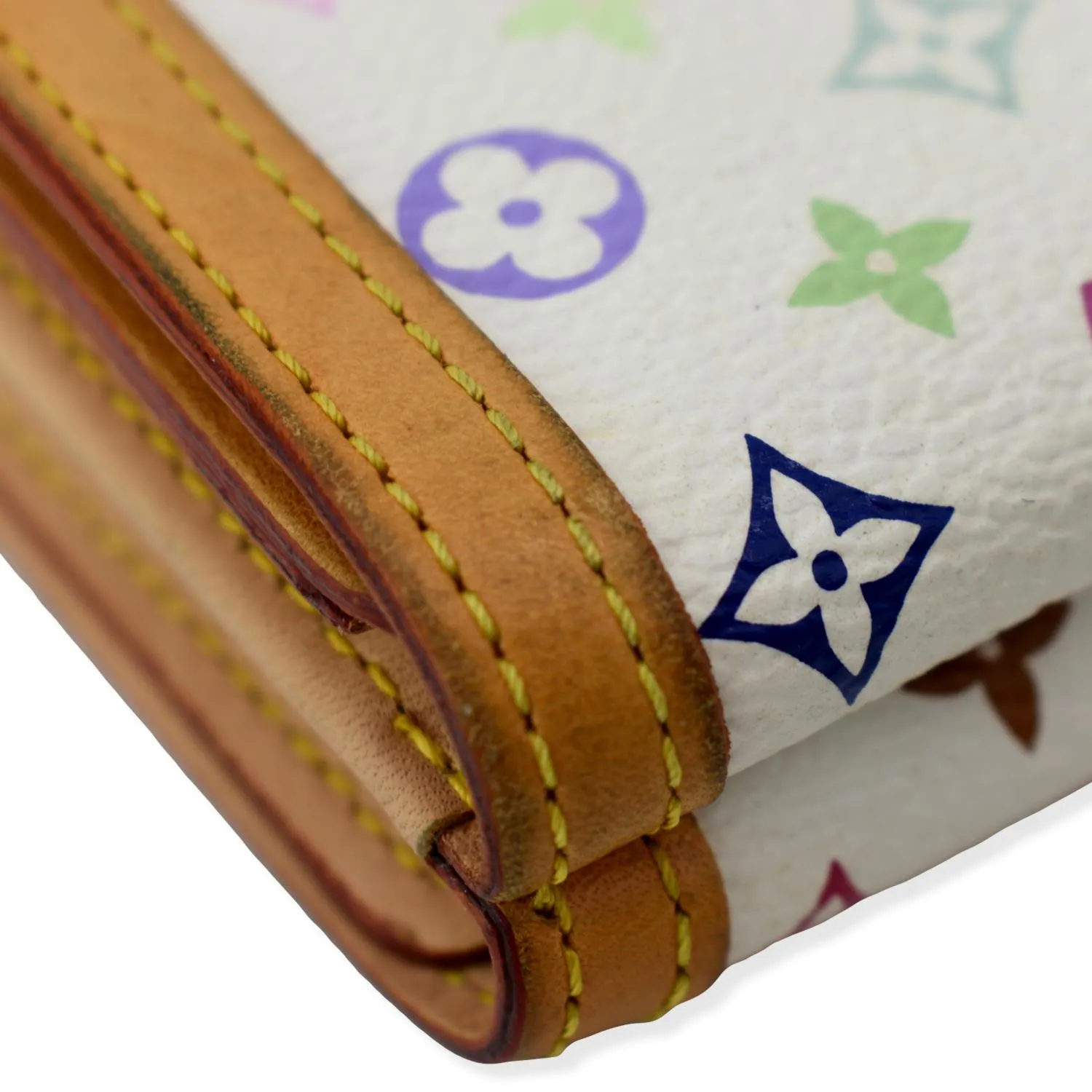 LOUIS VUITTON Monogram Multicolore Elise Wallet White
