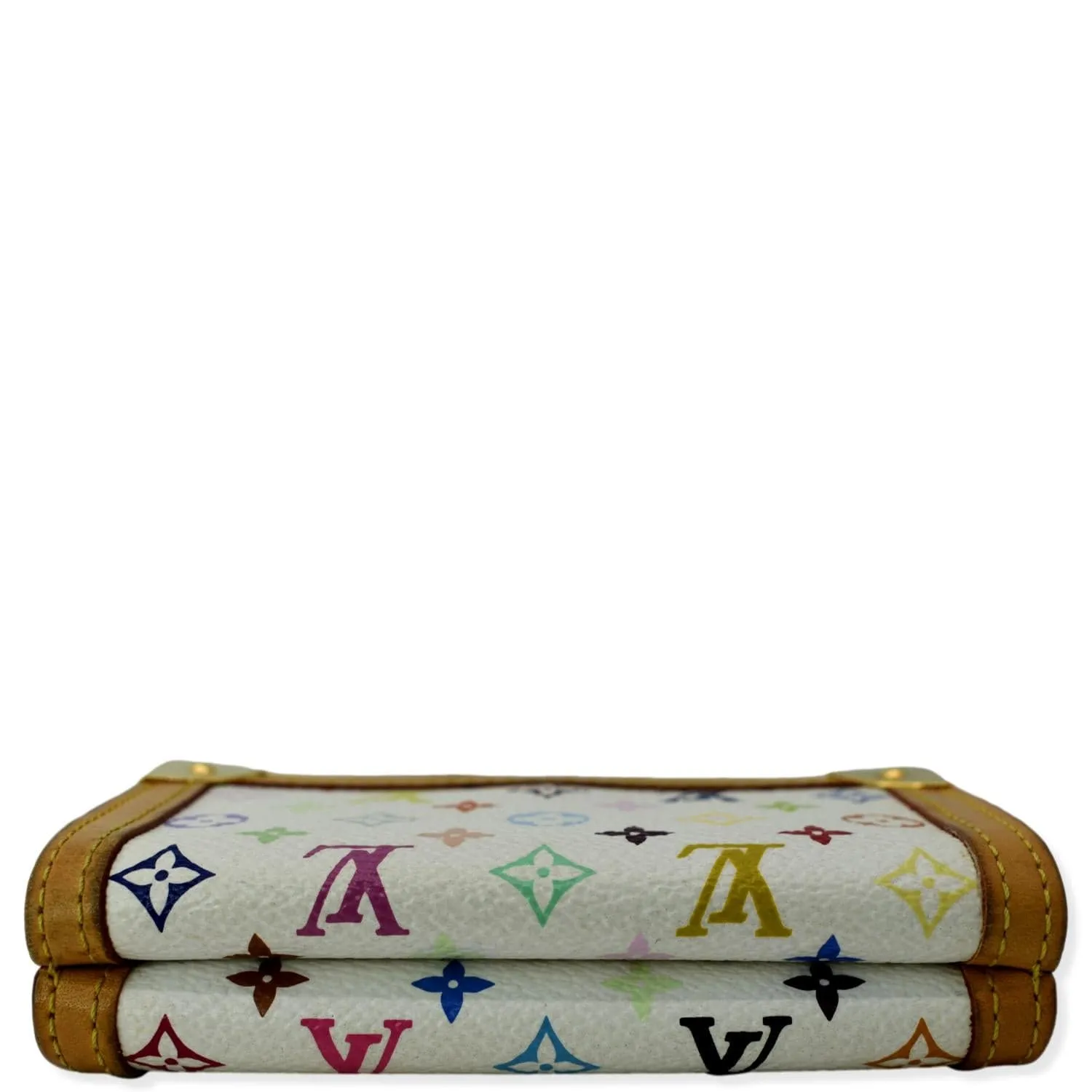 LOUIS VUITTON Monogram Multicolore Elise Wallet White