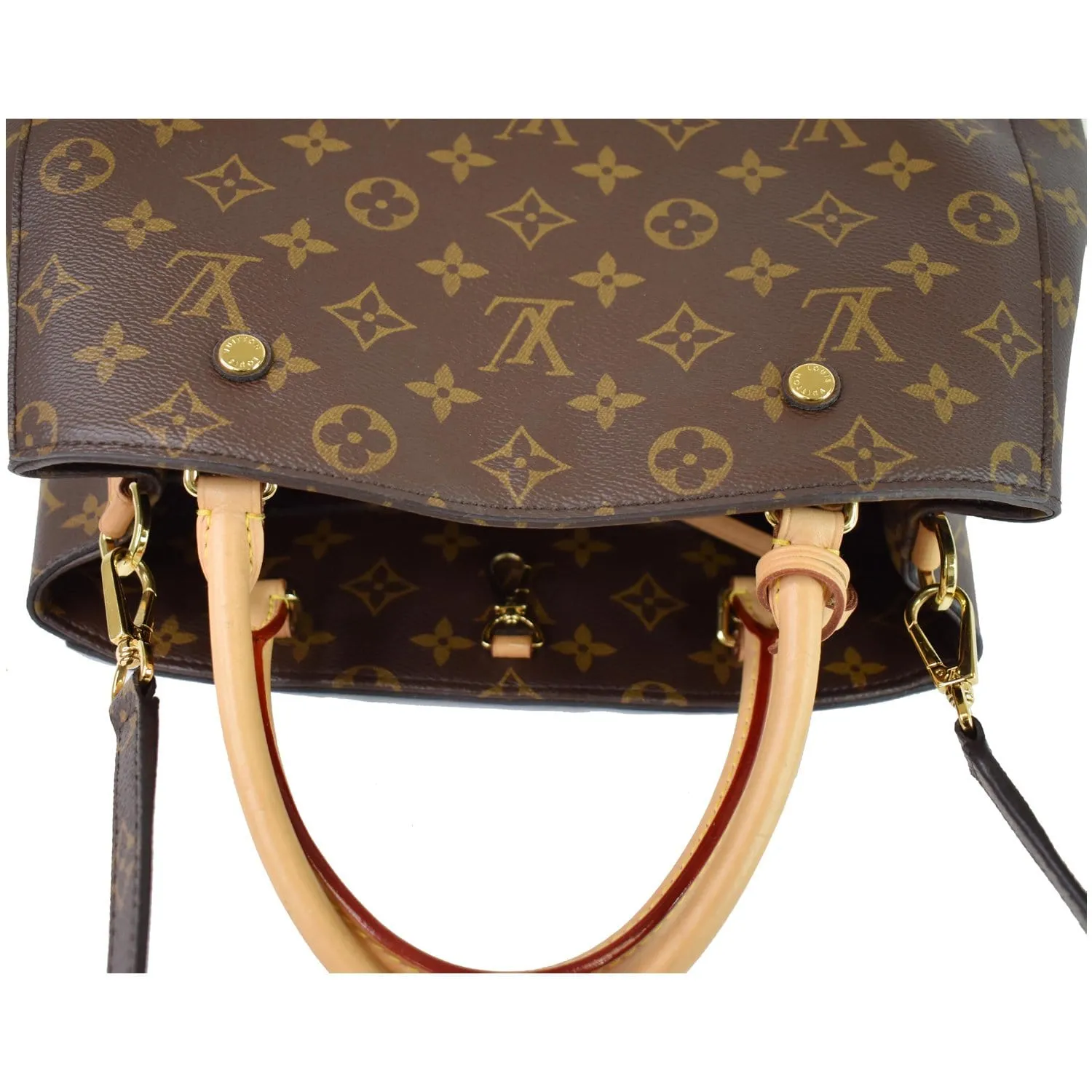 LOUIS VUITTON Montaigne MM Monogram Canvas Shoulder Bag Brown