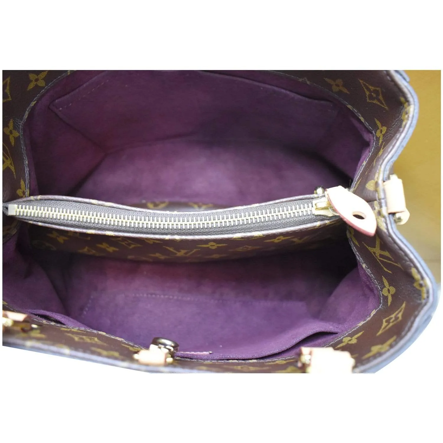 LOUIS VUITTON Montaigne MM Monogram Canvas Shoulder Bag Brown