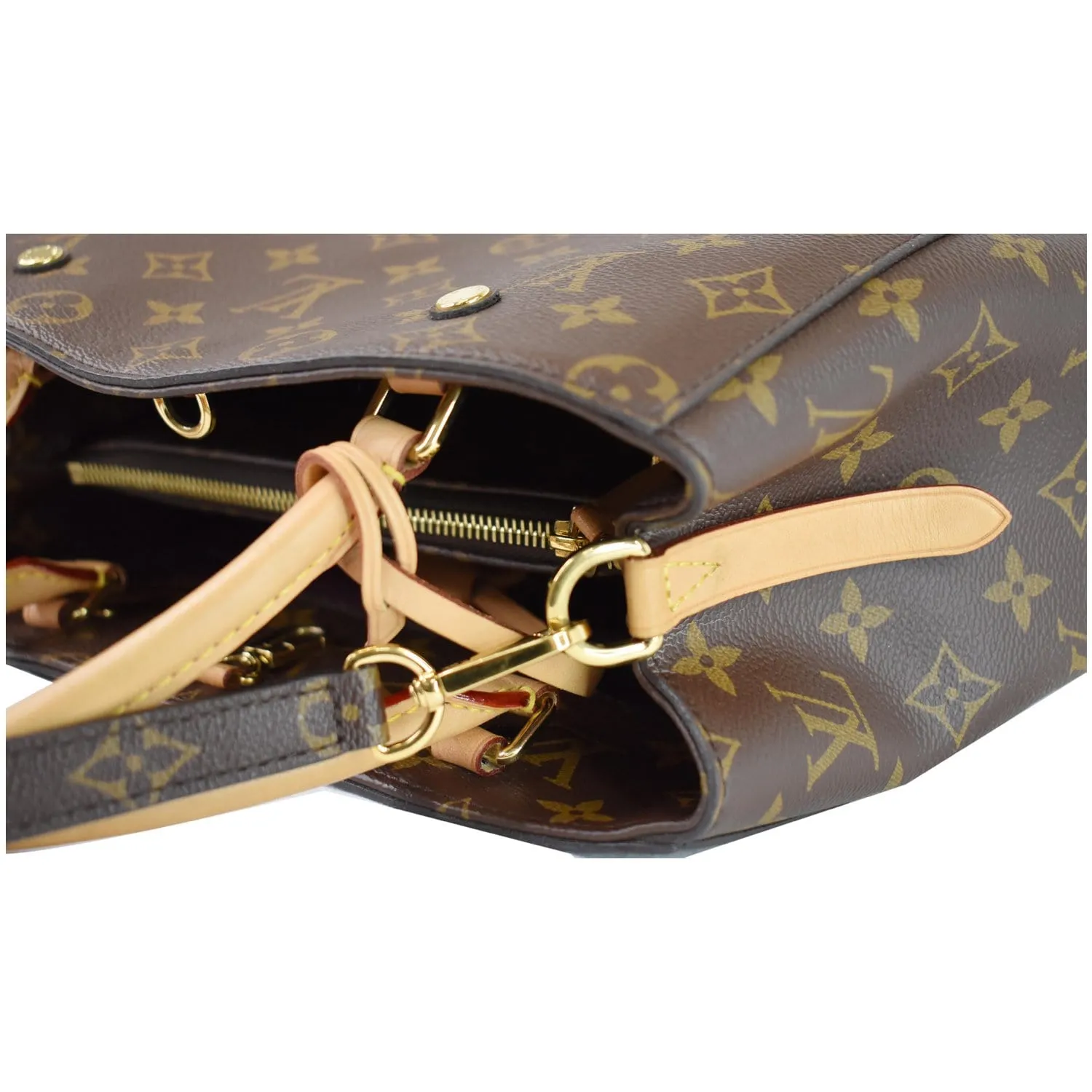 LOUIS VUITTON Montaigne MM Monogram Canvas Shoulder Bag Brown
