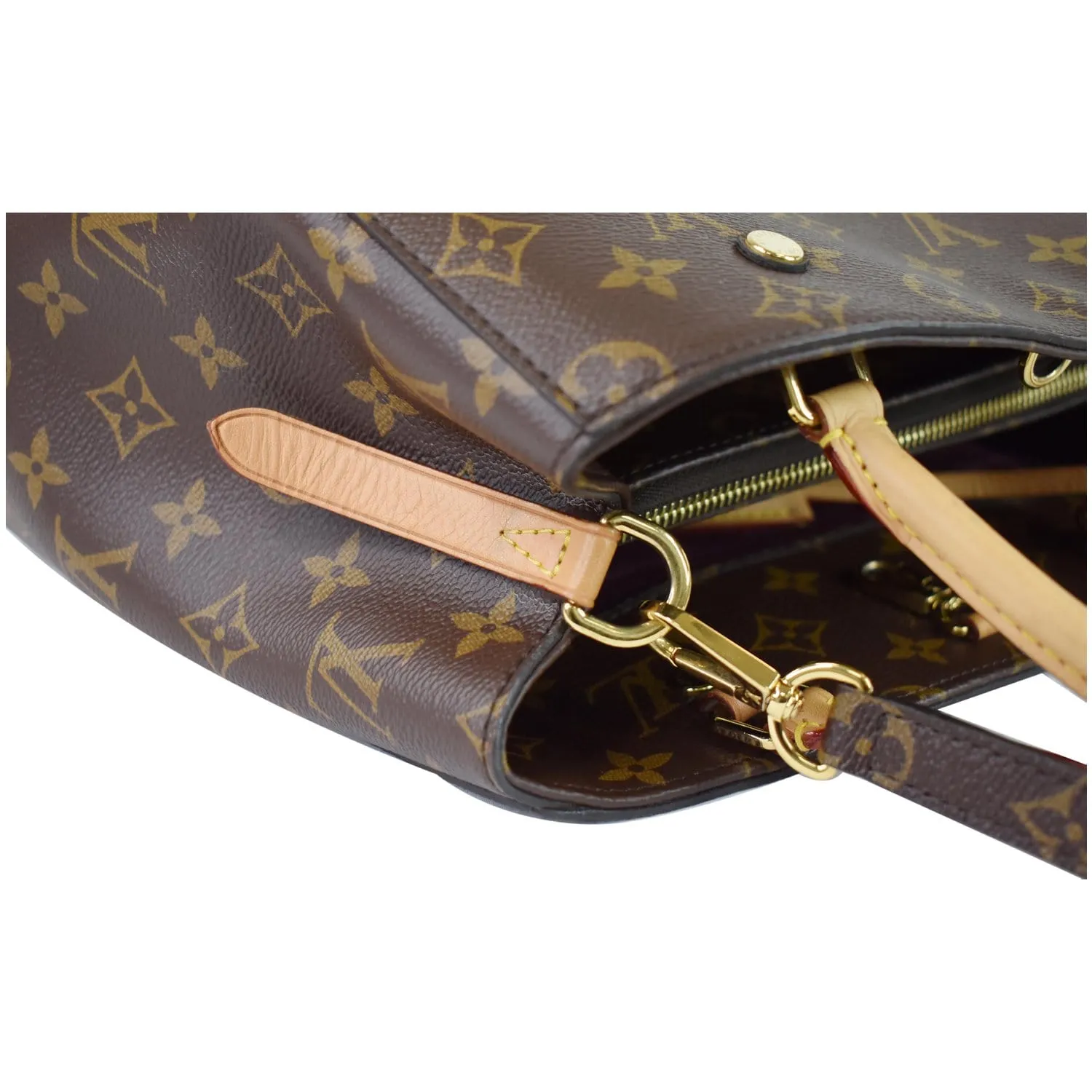 LOUIS VUITTON Montaigne MM Monogram Canvas Shoulder Bag Brown