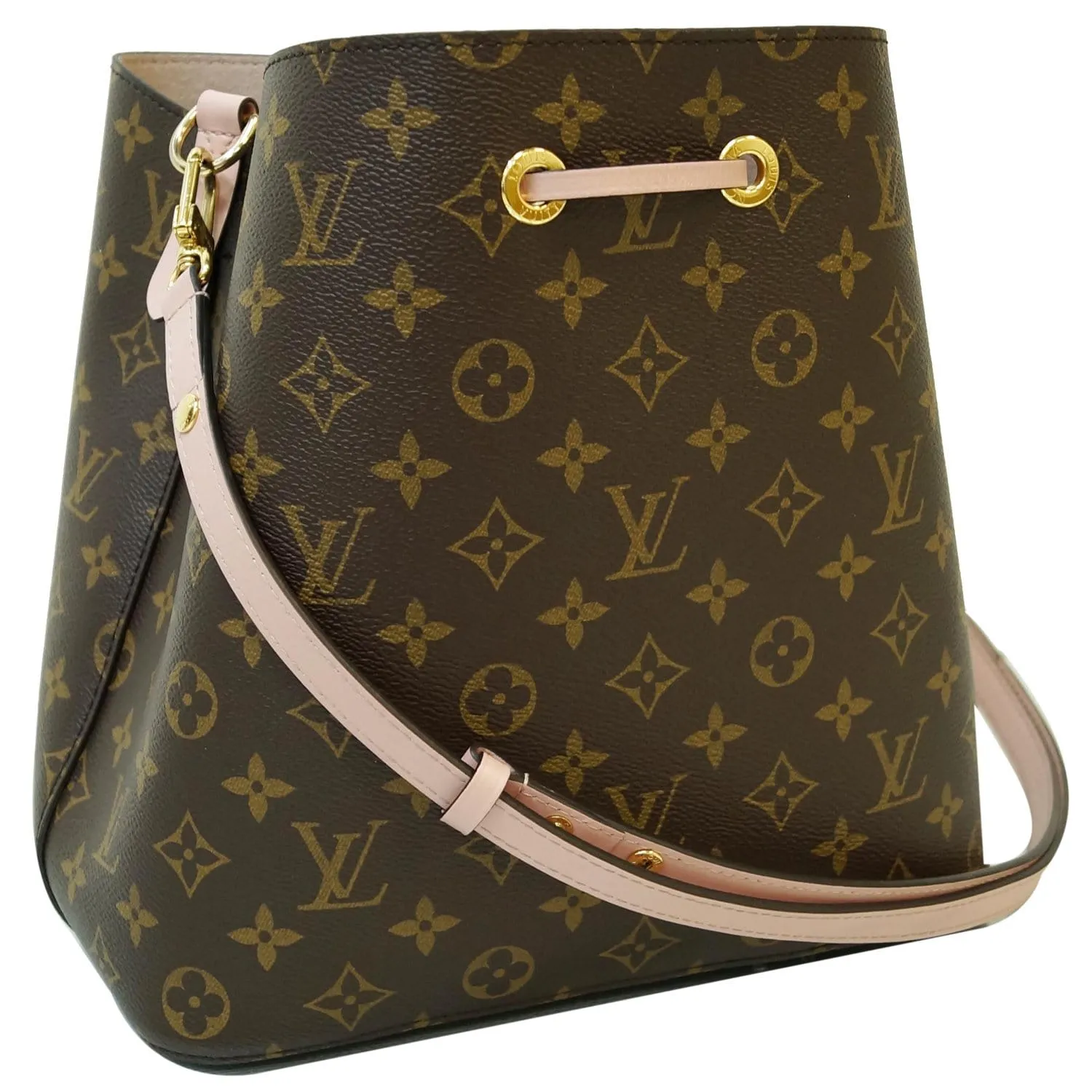 LOUIS VUITTON NeoNoe Monogram Canvas Shoulder Bag Rose Ballerine