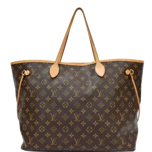 LOUIS VUITTON Neverfull GM Monogram Canvas Tote Shoulder Bag Brown