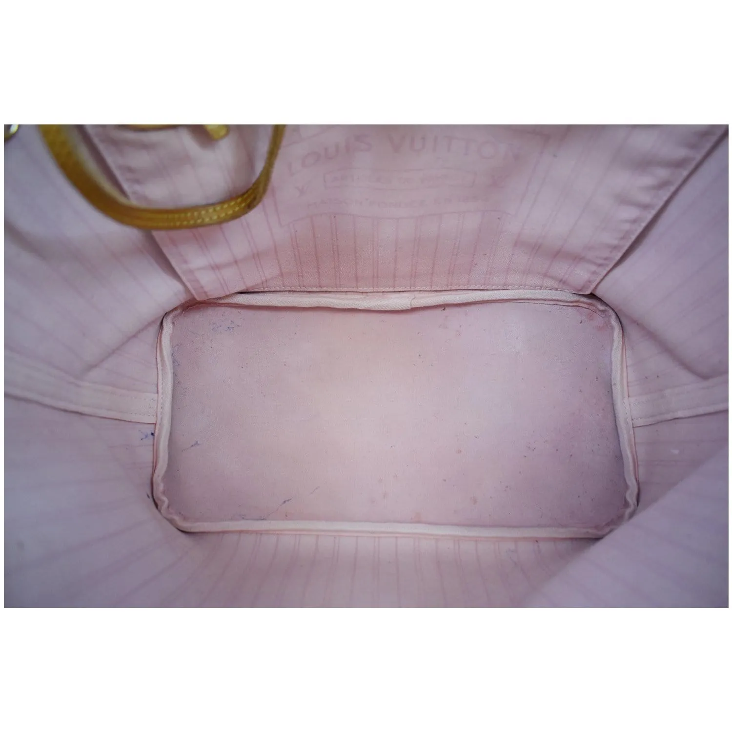 LOUIS VUITTON Neverfull MM Damier Azur Tote Shoulder Bag White