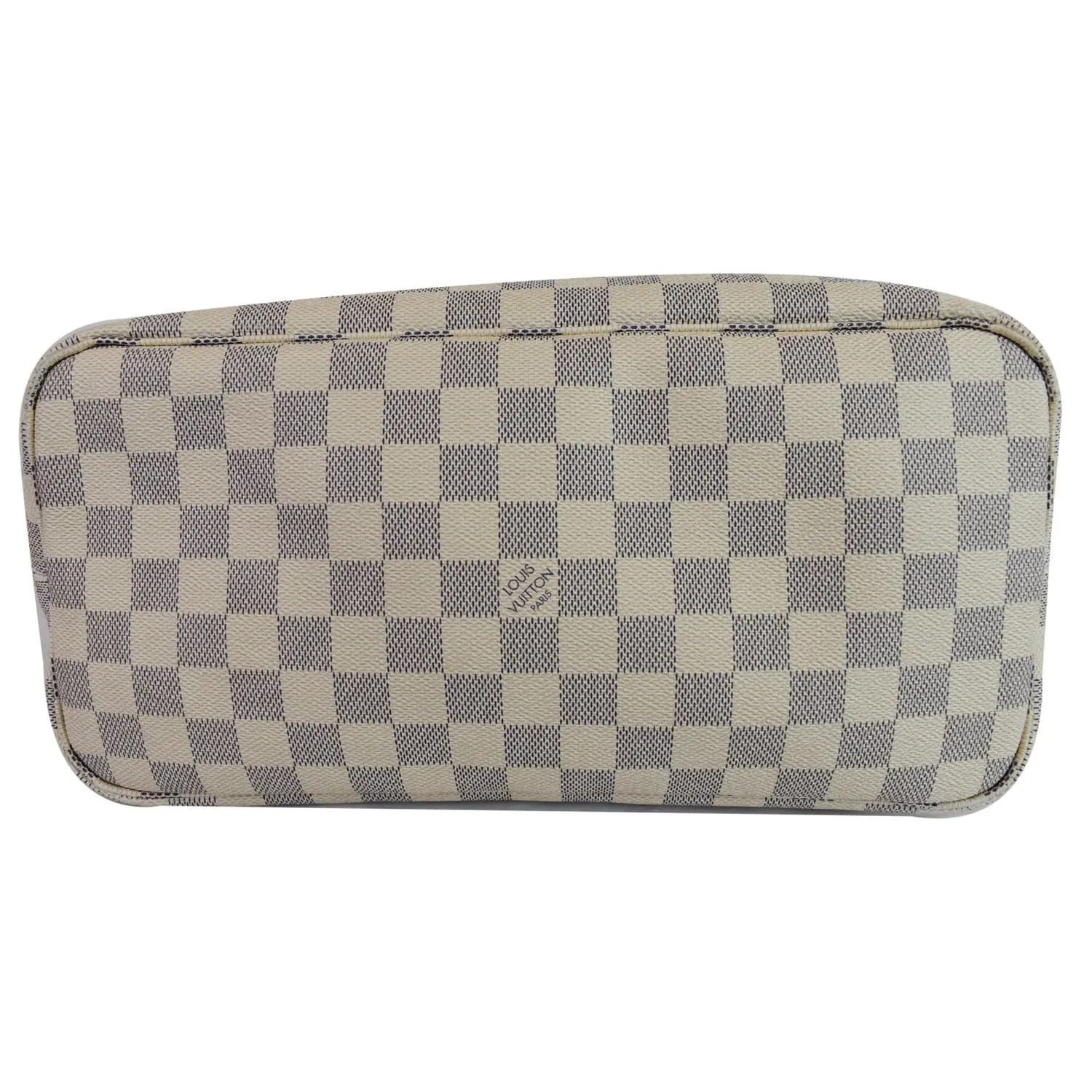 LOUIS VUITTON Neverfull MM Damier Azur Tote Shoulder Bag White