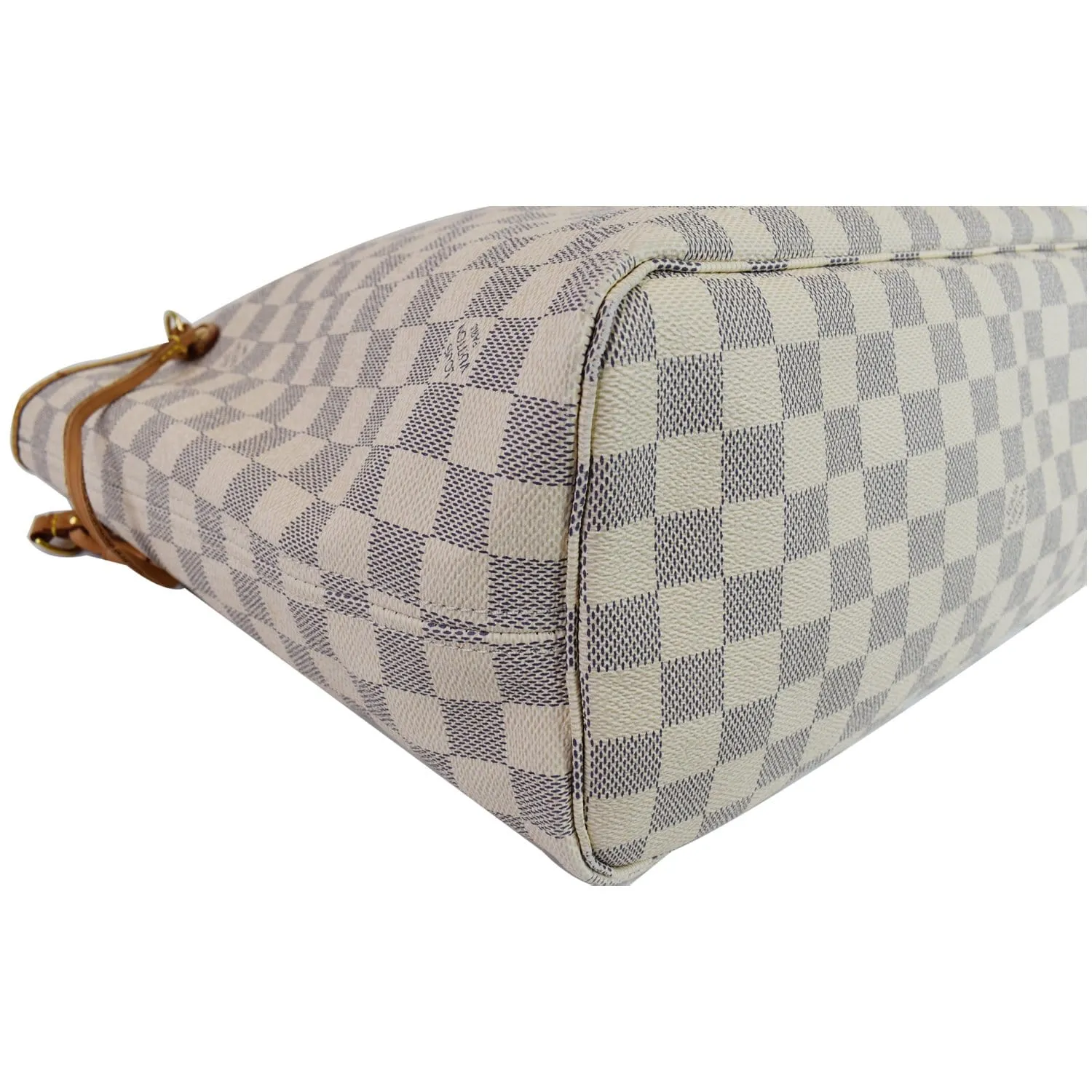 LOUIS VUITTON Neverfull MM Damier Azur Tote Shoulder Bag White