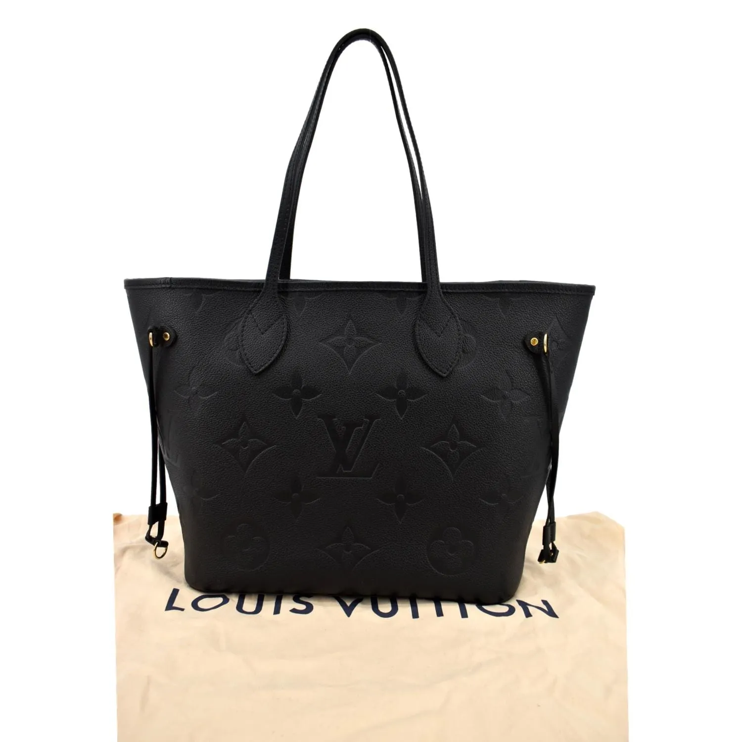 LOUIS VUITTON  Neverfull MM Monogram Empreinte Tote Bag Black
