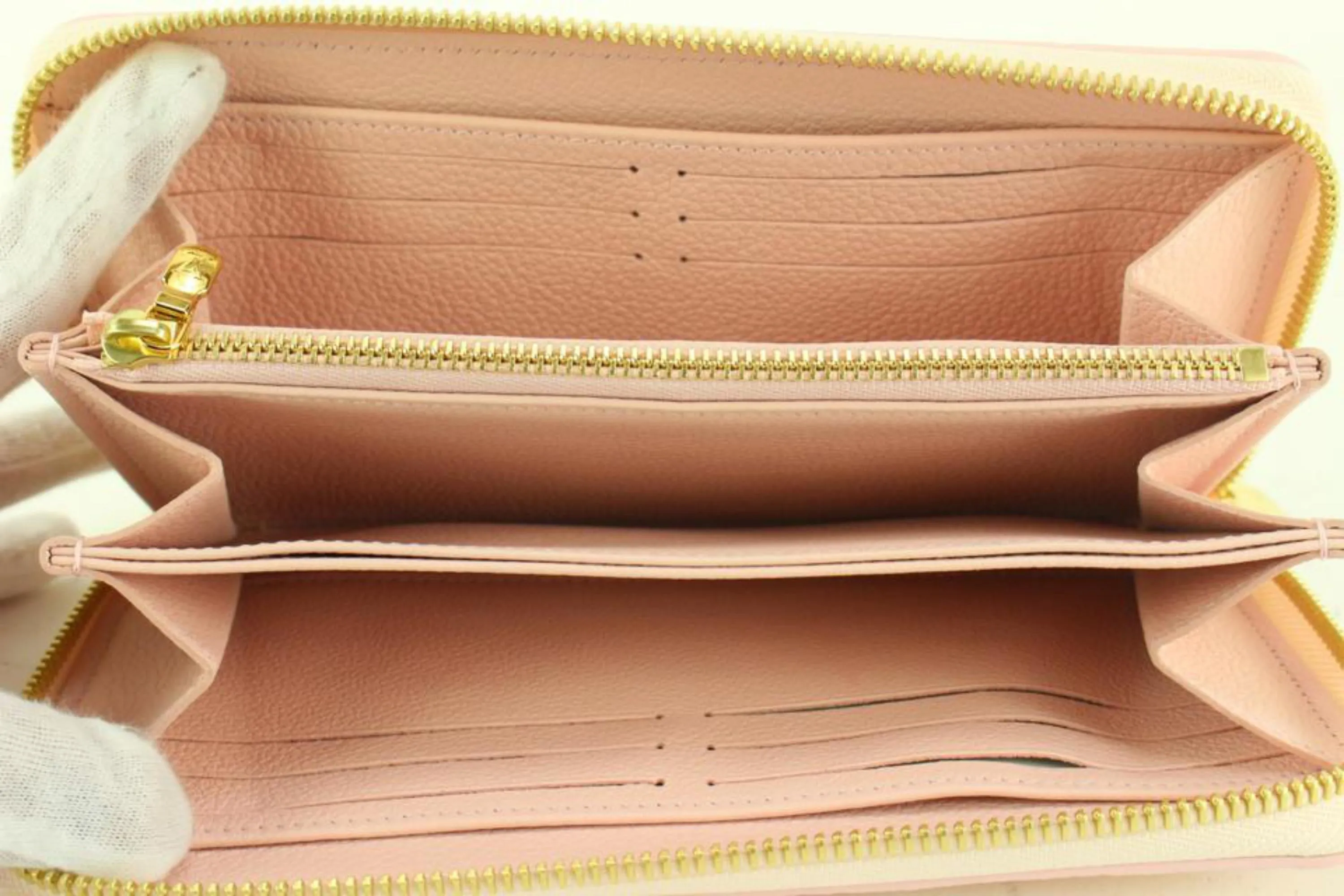 Louis Vuitton Pink Leather Monogram Empreinte Stardust Long Zippy Wallet 91lk68s