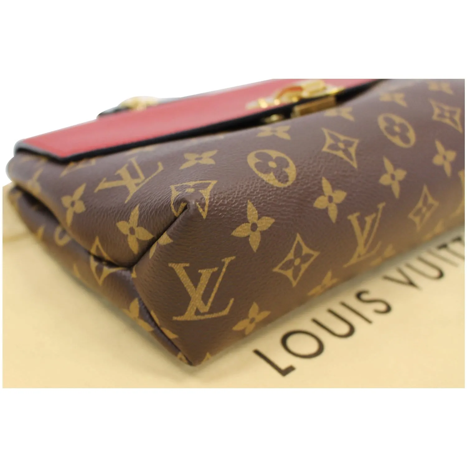 LOUIS VUITTON Saint Placide Monogram Canvas Shoulder Crossbody Bag Cerise
