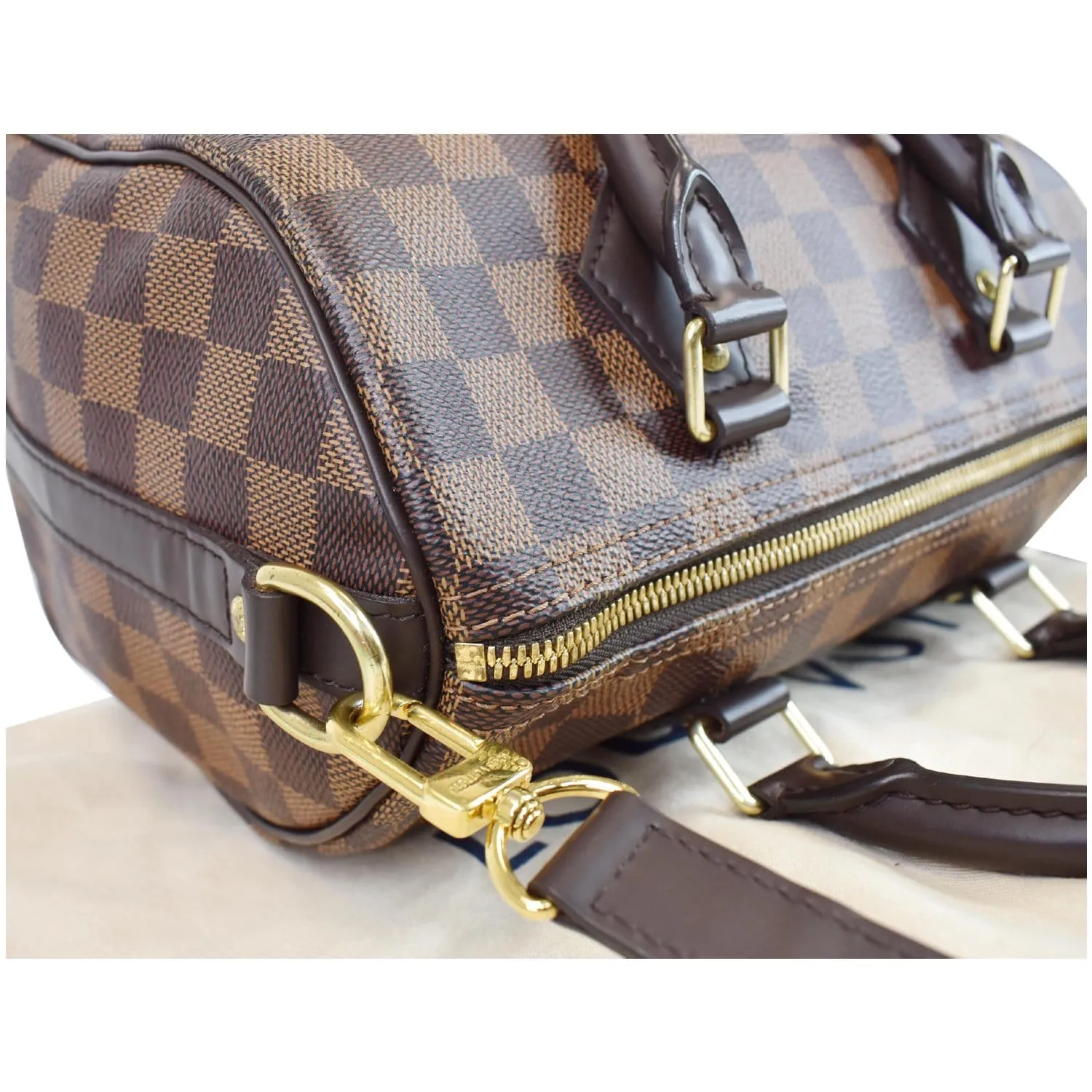 LOUIS VUITTON Speedy 25 Bandouliere Damier Ebene Shoulder Bag Brown