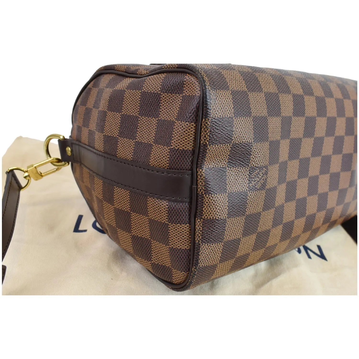 LOUIS VUITTON Speedy 25 Bandouliere Damier Ebene Shoulder Bag Brown