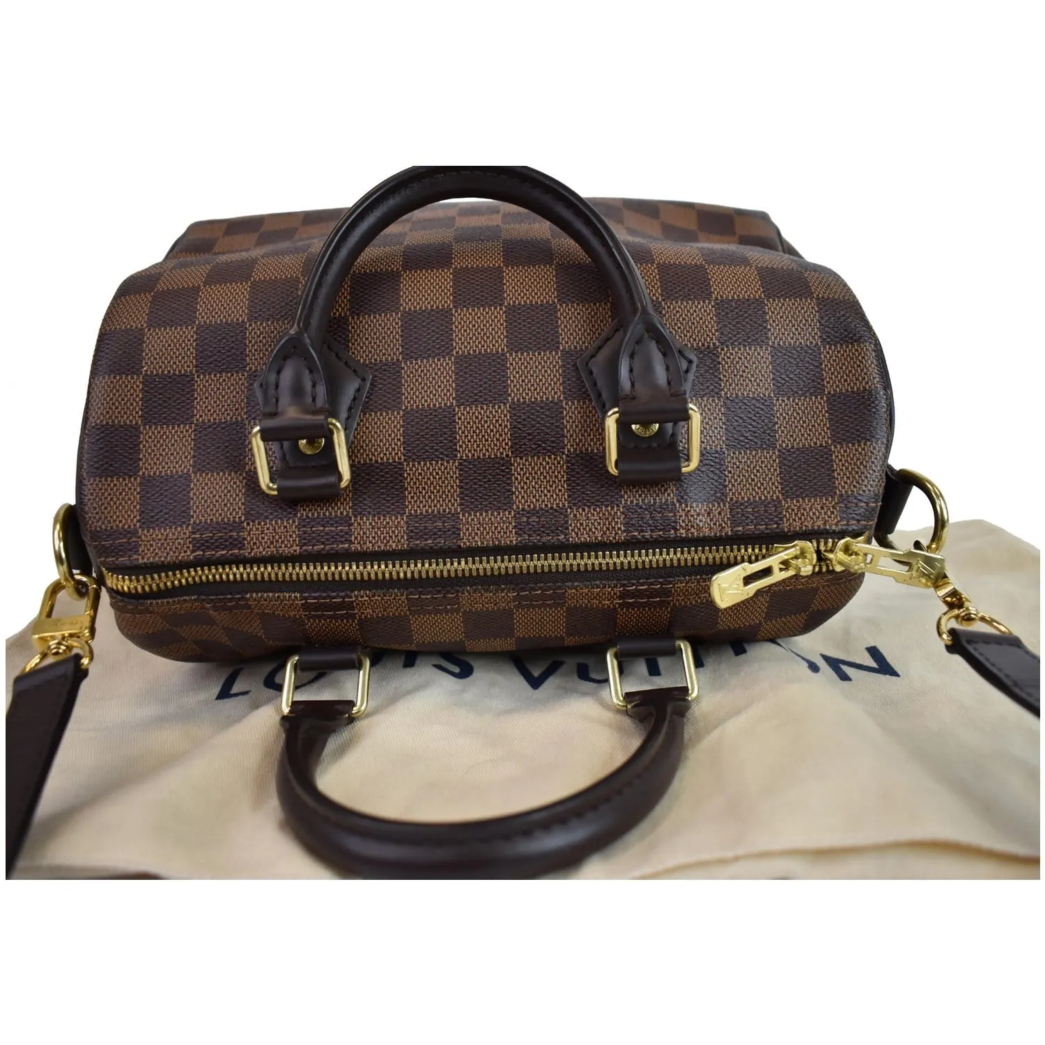 LOUIS VUITTON Speedy 25 Bandouliere Damier Ebene Shoulder Bag Brown