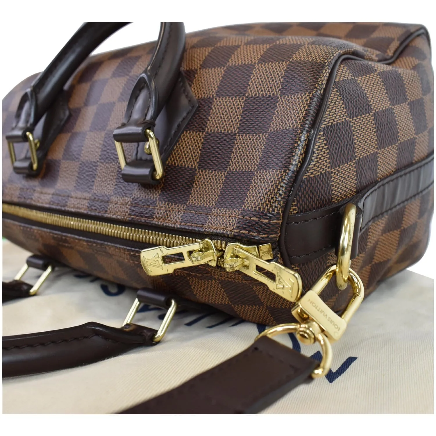 LOUIS VUITTON Speedy 25 Bandouliere Damier Ebene Shoulder Bag Brown