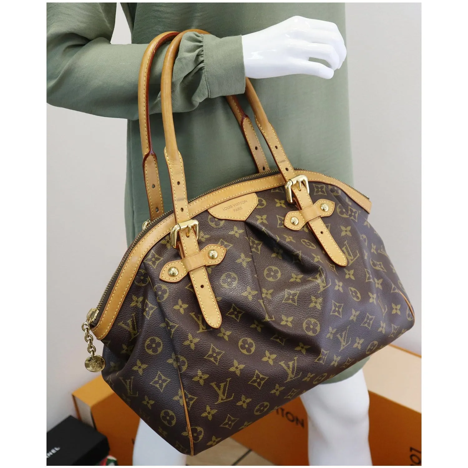 LOUIS VUITTON Tivoli GM Monogram Canvas Shoulder Bag Brown