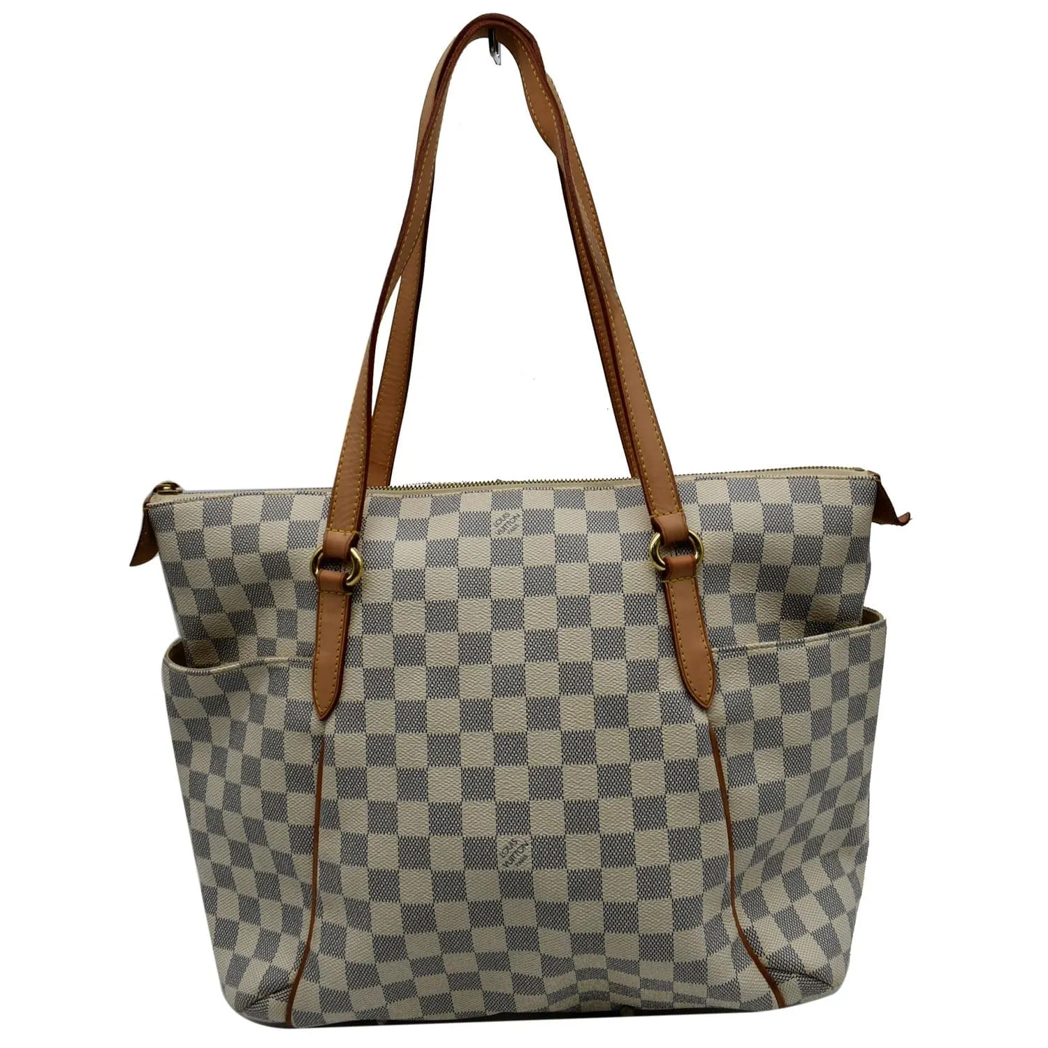 LOUIS VUITTON Totally MM Damier Azur Shoulder Bag White