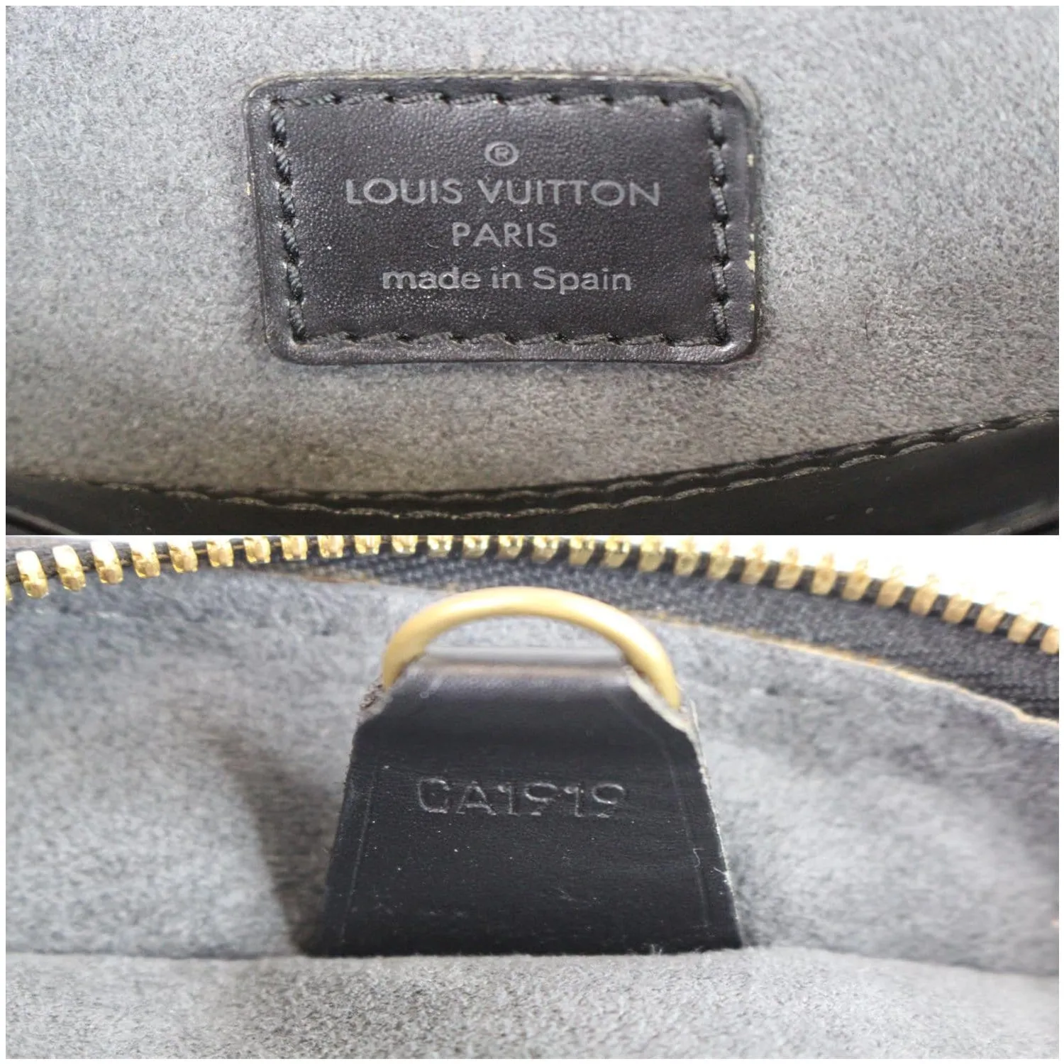 LOUIS VUITTON Voltaire Black Epi Leather Shoulder Bag Black