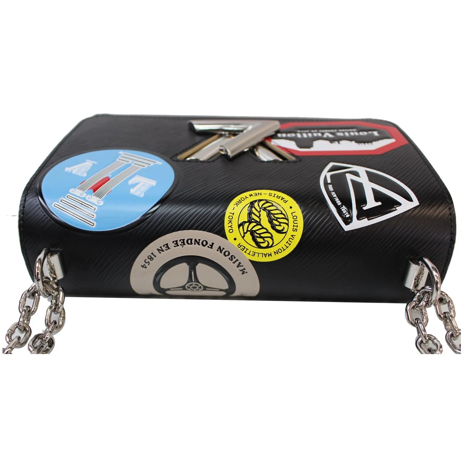 LOUIS VUITTON World Tour Twist MM Epi Leather Shoulder Bag Black
