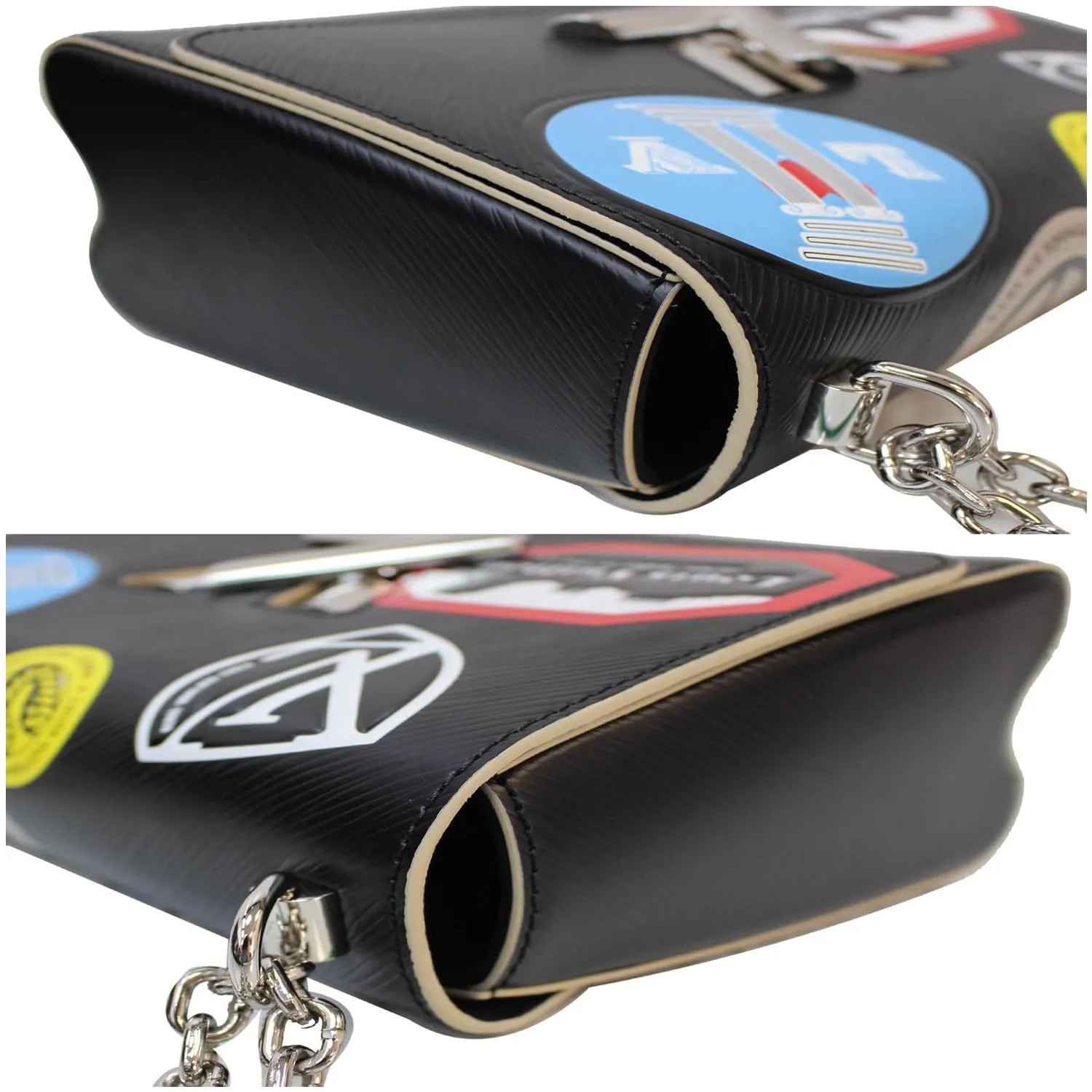 LOUIS VUITTON World Tour Twist MM Epi Leather Shoulder Bag Black