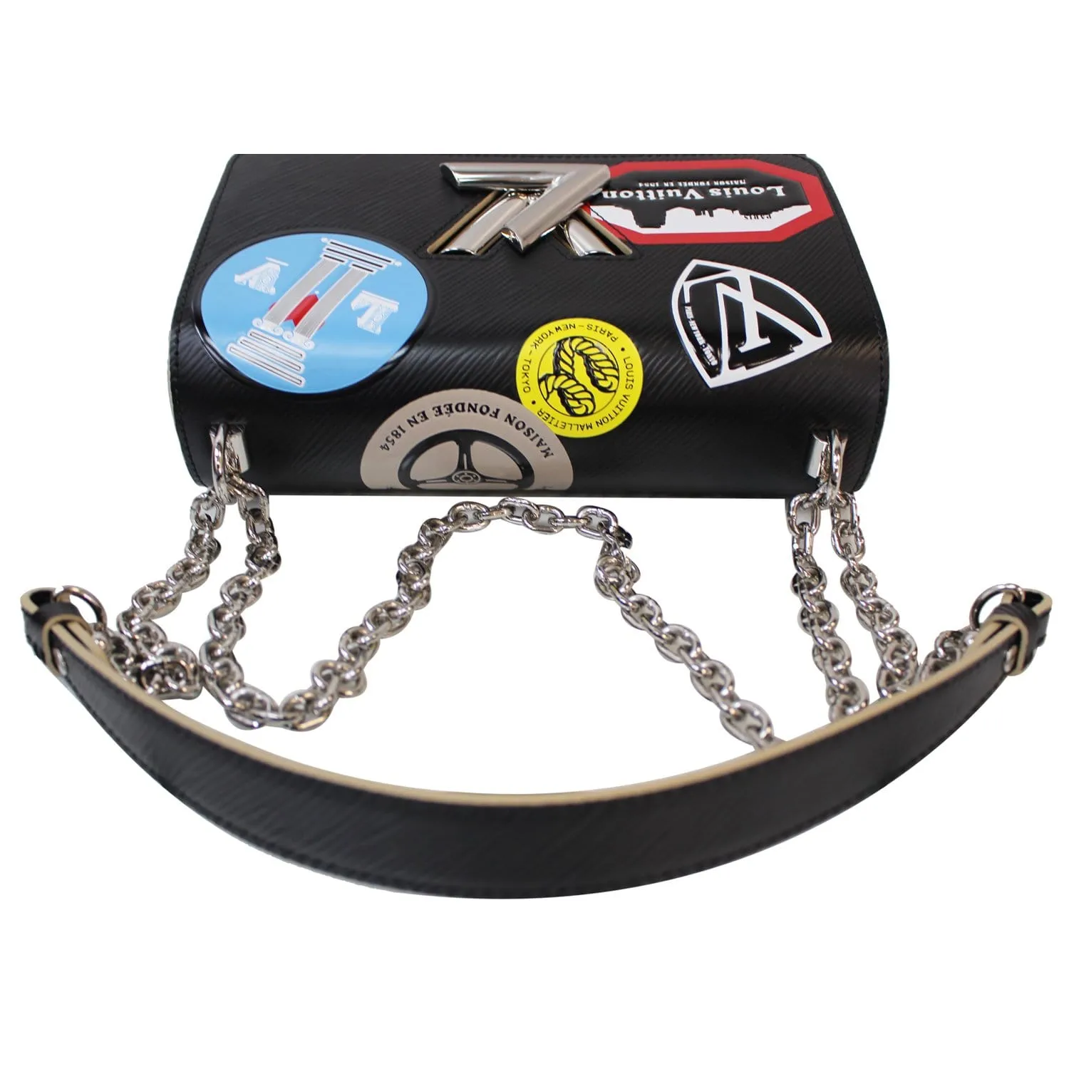 LOUIS VUITTON World Tour Twist MM Epi Leather Shoulder Bag Black