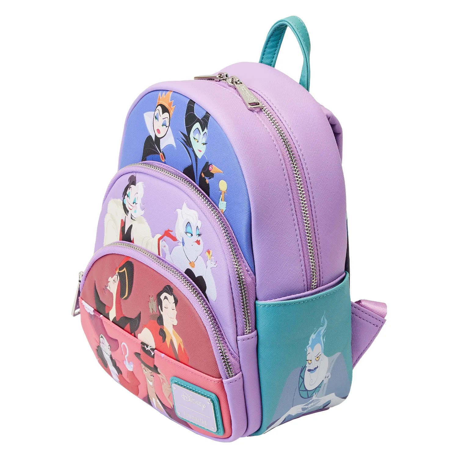 Loungefly Disney Villains Color Block Triple Pocket Mini Backpack