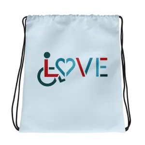 LOVE (for the Special Needs Community) Blue Drawstring Bag
