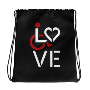 LOVE (for the Special Needs Community)  Drawstring Bag Stacked Design 1 of 3
