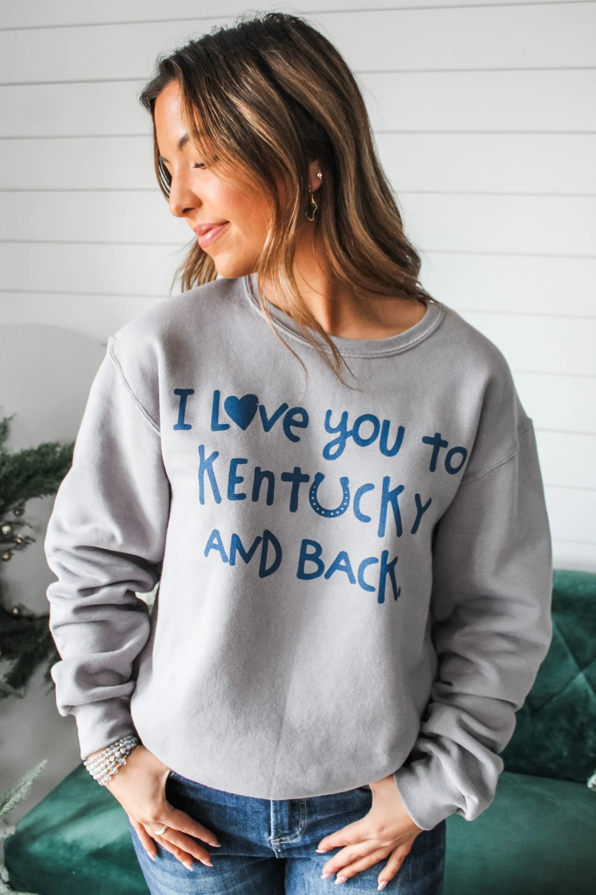 Love You To Kentucky & Back Graphic Sweatshirt • Grey