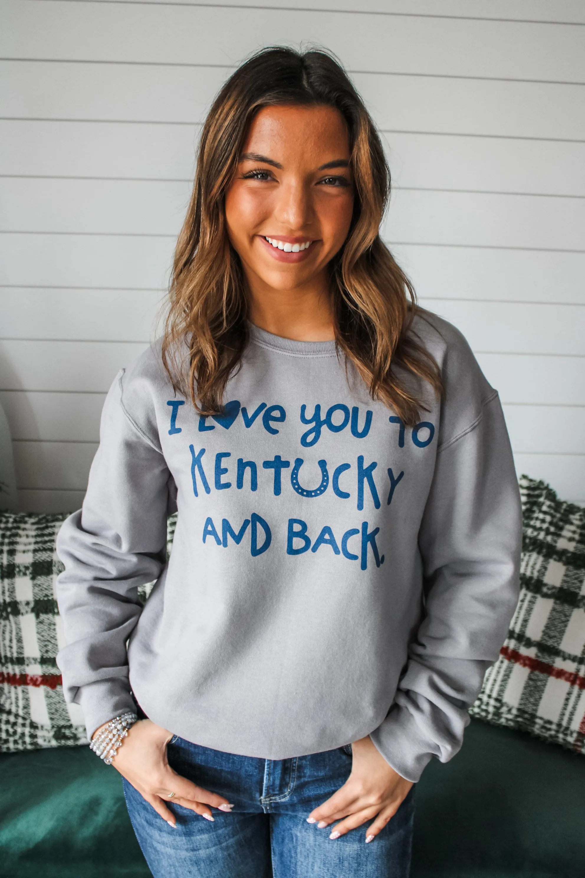 Love You To Kentucky & Back Graphic Sweatshirt • Grey