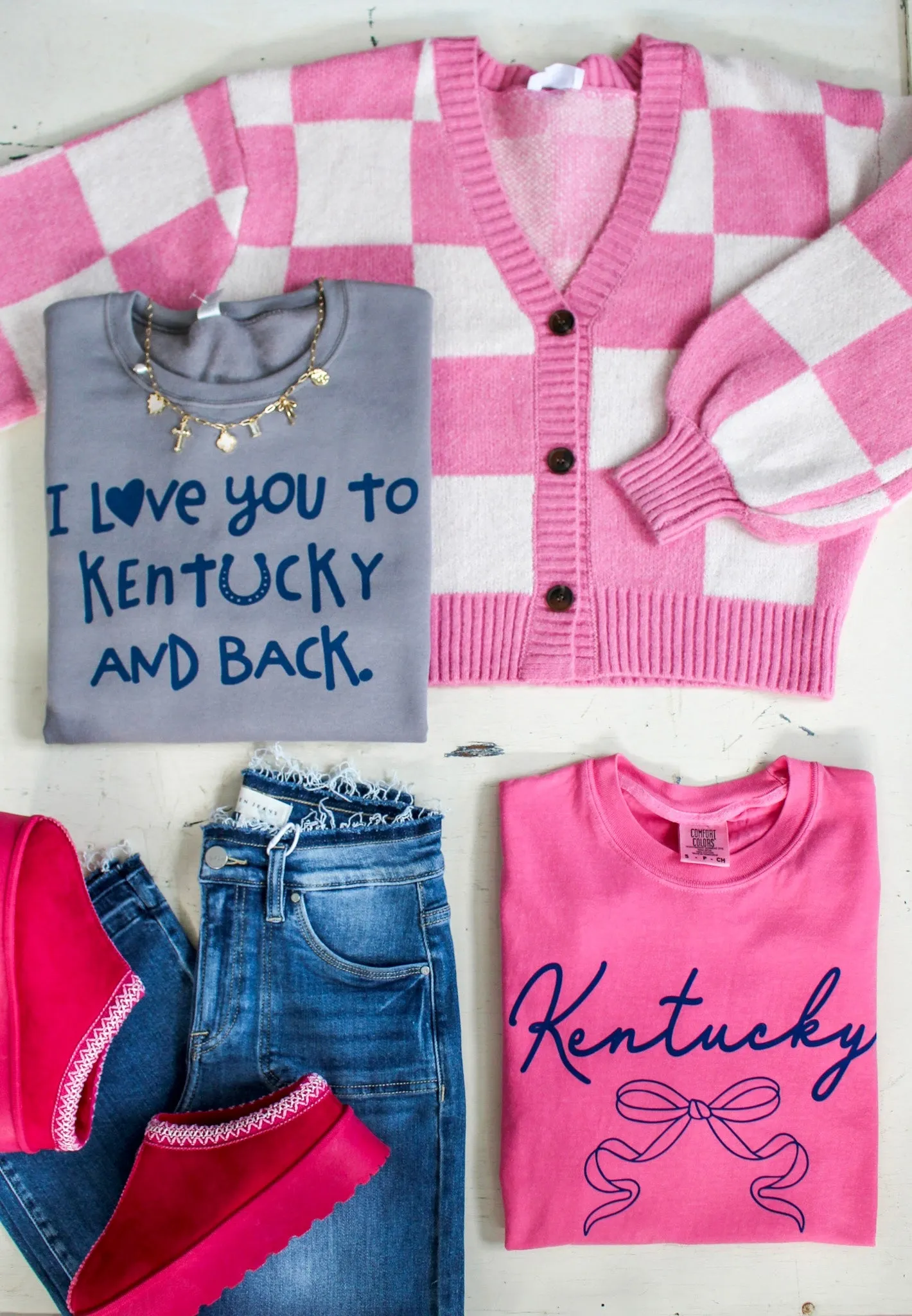 Love You To Kentucky & Back Graphic Sweatshirt • Grey