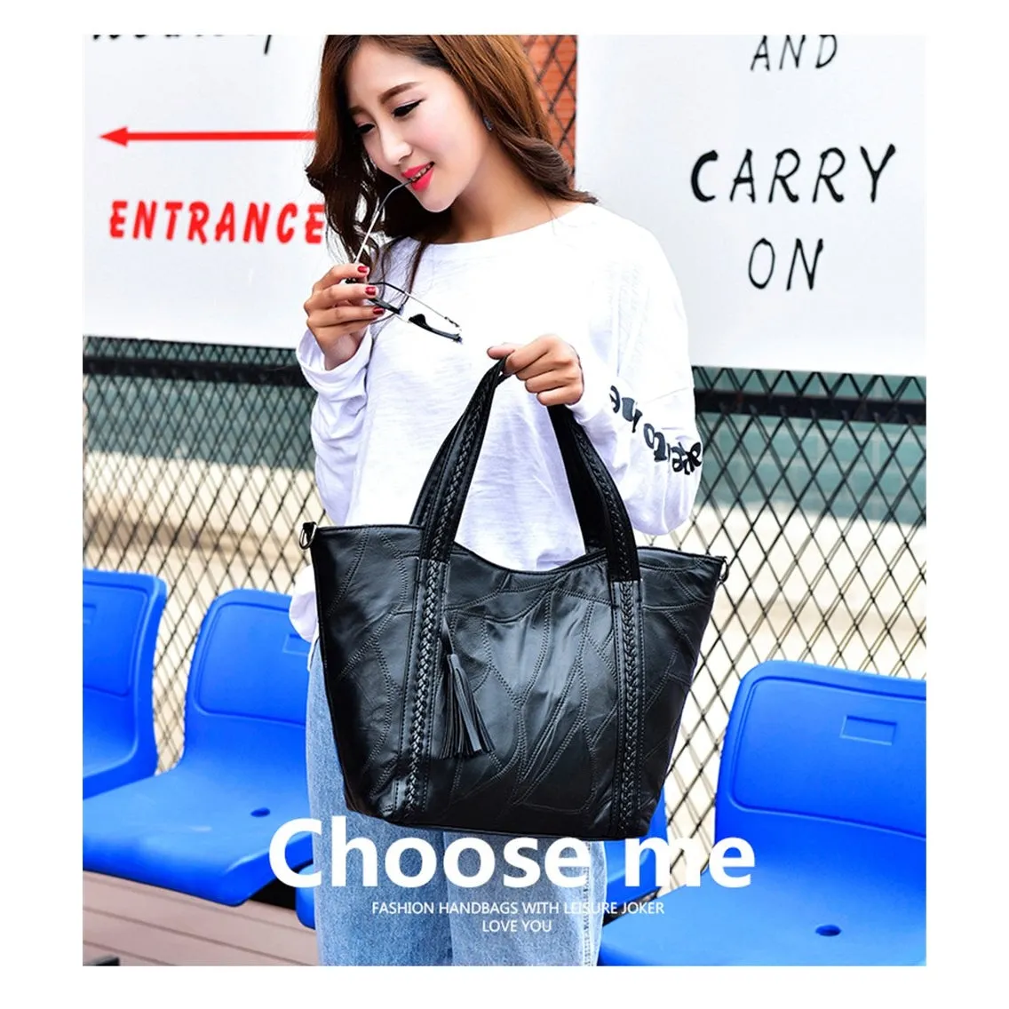 <bold>Tote / Crossbody Bag <br>Genuine-Leather