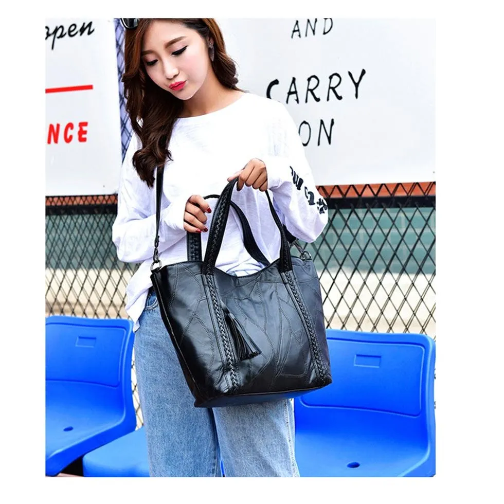 <bold>Tote / Crossbody Bag <br>Genuine-Leather