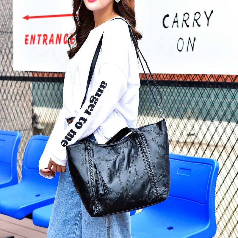 <bold>Tote / Crossbody Bag <br>Genuine-Leather