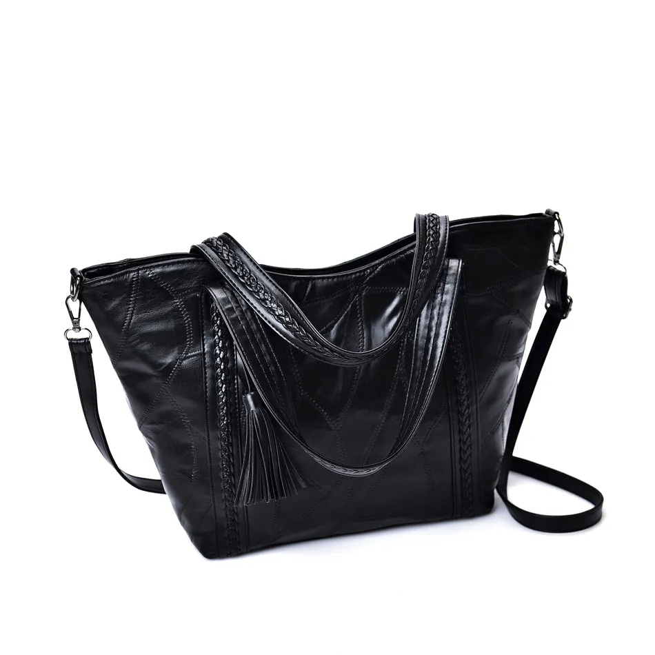 <bold>Tote / Crossbody Bag <br>Genuine-Leather