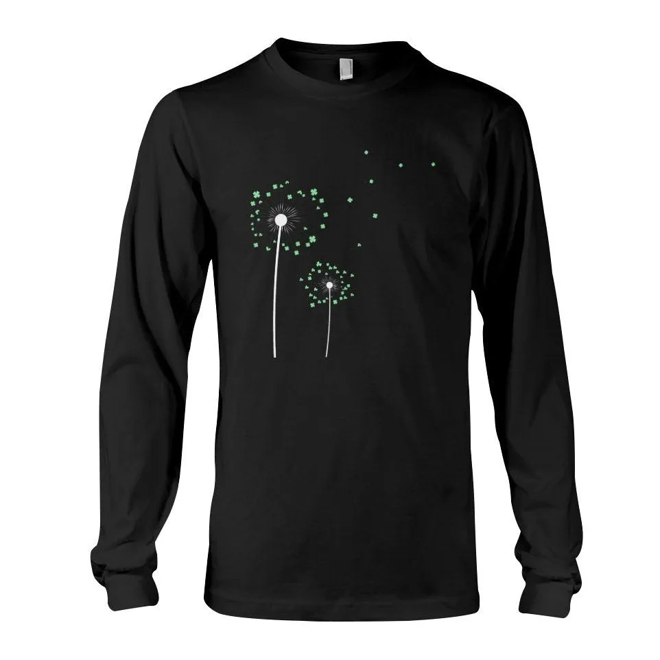 Lucky Flower Graphic Tee Gray or Black, Short or Long  Sleeve