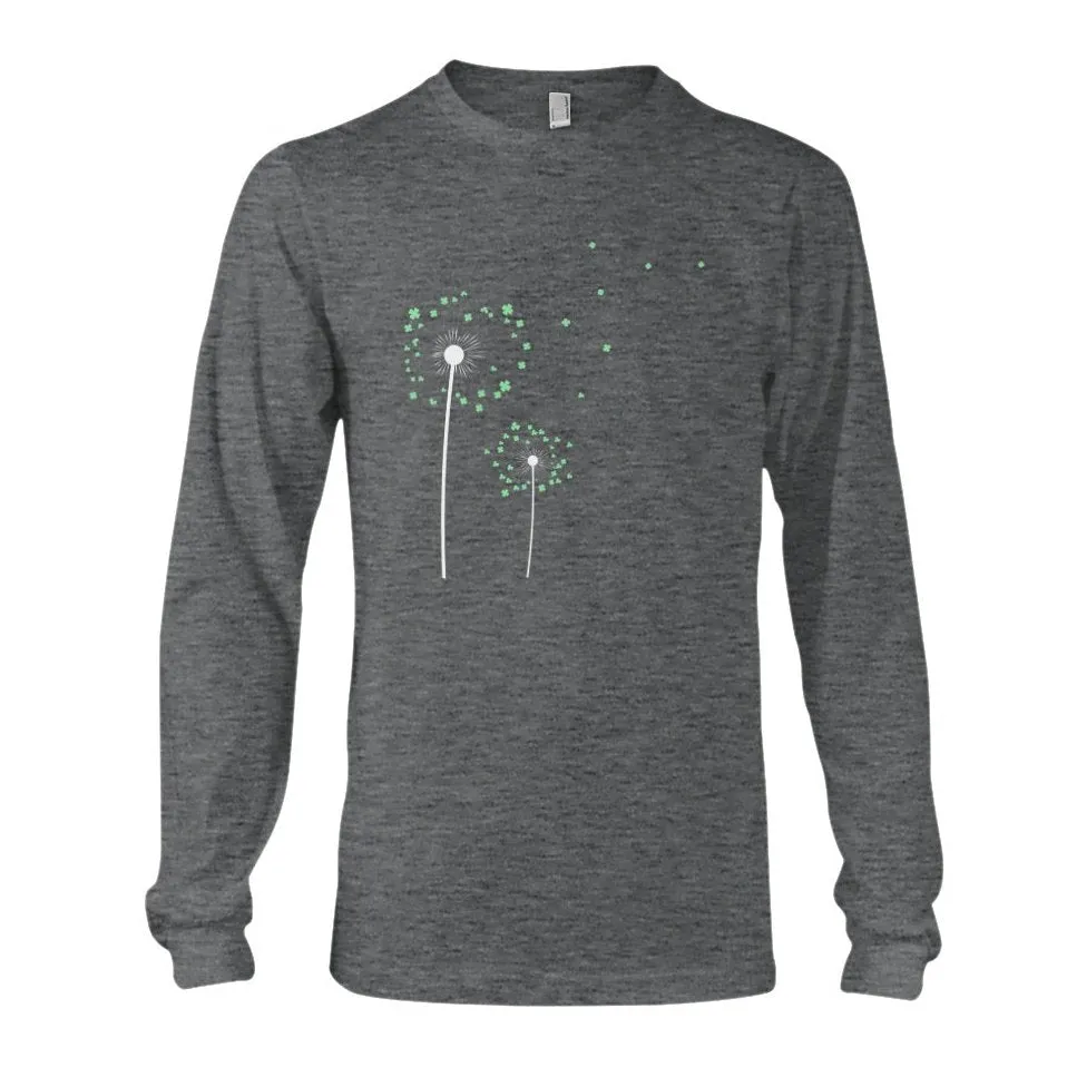 Lucky Flower Graphic Tee Gray or Black, Short or Long  Sleeve
