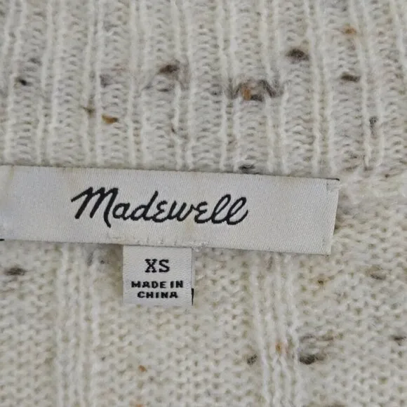 Madewell Donegal Bowden Henley Sweater In Coziest Yarn Donegal Snow Size XS