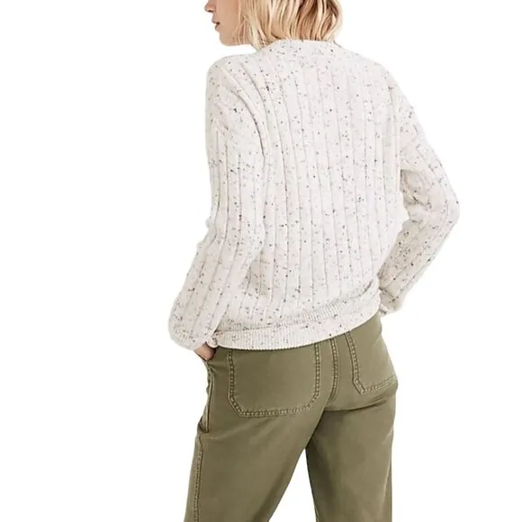 Madewell Donegal Bowden Henley Sweater In Coziest Yarn Donegal Snow Size XS