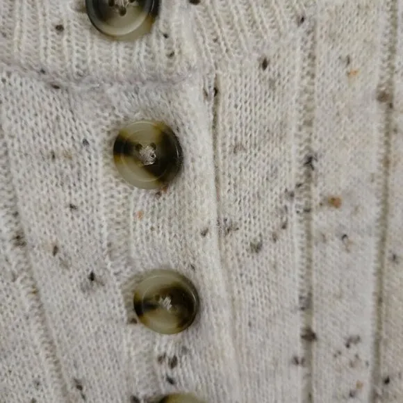 Madewell Donegal Bowden Henley Sweater In Coziest Yarn Donegal Snow Size XS