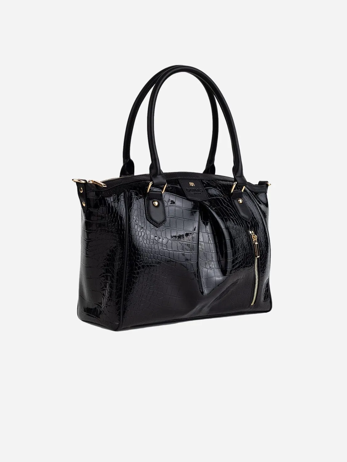Madison Vegan Leather Handbag | Black
