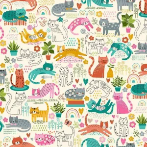 Makower Fabrics | Whiskers | Pals | Cream