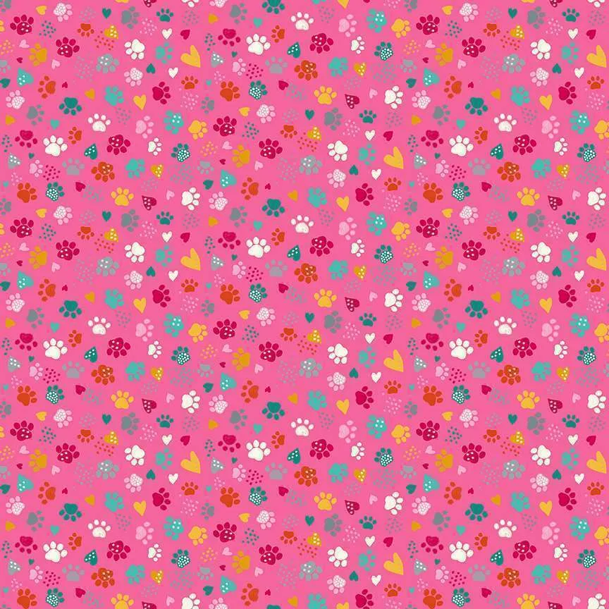 Makower Fabrics | Whiskers | Pink Fat Quarter Pack (7)