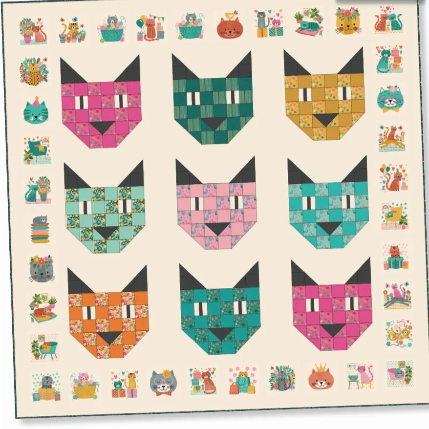 Makower Fabrics | Whiskers Quilt Kit